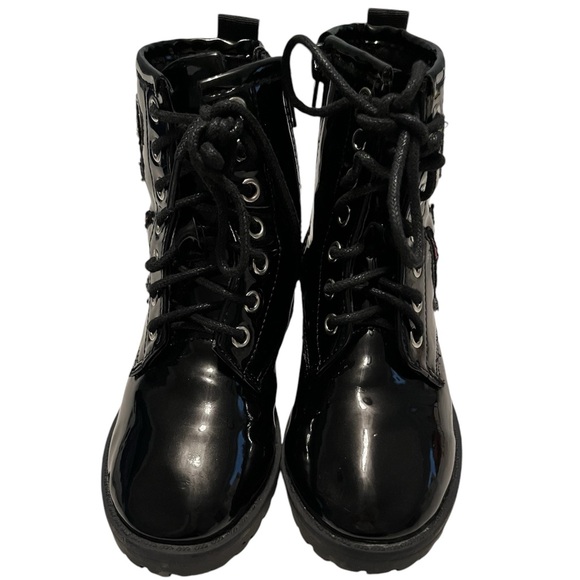 Patent Leather Patch Work Boots - Picture 3 of 9